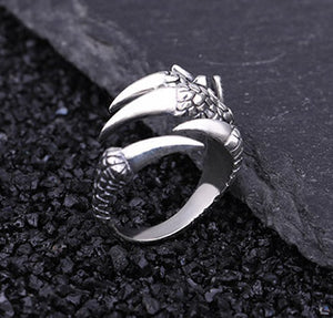 Unisex 100% S925 Silver Ring Claw