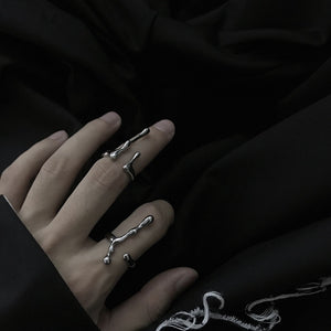 H3LL NO unisex liquid hardware niche design advanced ring fashion jewelry mens women's accessories adjustable opening