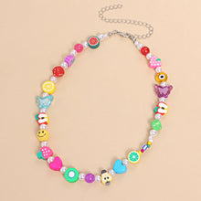 Load image into Gallery viewer, H3LL NO Unisex Designer Smile face necklace acrylic  jewelry butterfly pearl fruit rice beads