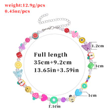 Load image into Gallery viewer, H3LL NO Unisex Designer Smile face necklace acrylic  jewelry butterfly pearl fruit rice beads