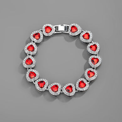 H3LL NO heart shape crystals bracelet chain hip hop unisex men women