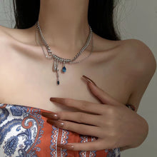 Load image into Gallery viewer, H3LL NO Cool spice girl wind blue water drop necklace female