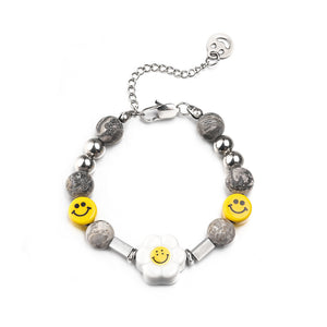 H3LL NO unisex hip hop smile smiling face necklace + bracelet (justin bieber style)