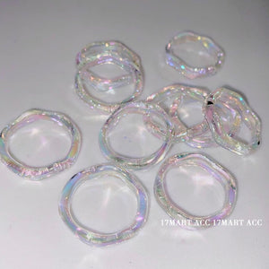 H3LL NO chic accessories acrylic transparent color ring female trendy fashion jewelry