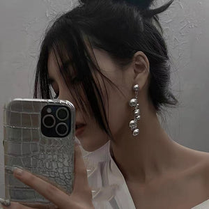 H3LL NO weomens ball tassel earrings female niche design