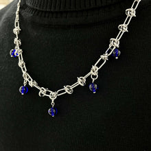 Load image into Gallery viewer, Unisex Klein blue titanium steel silver necklace accessory