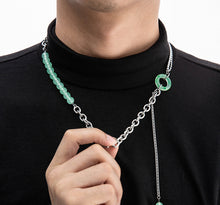 Load image into Gallery viewer, Unisex Designer Geometric Stainless Steel Jade Necklace