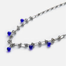 Load image into Gallery viewer, Unisex Klein blue titanium steel silver necklace accessory