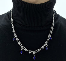 Load image into Gallery viewer, Unisex Klein blue titanium steel silver necklace accessory